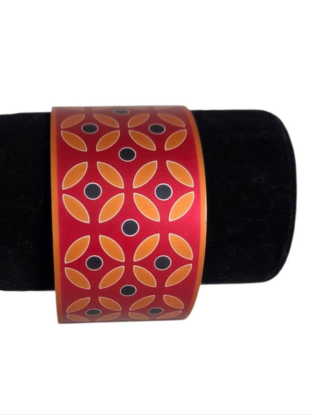 jill main new zealand cuff bracelet lightweight aluminum red and orange handmade